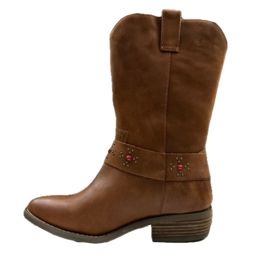 dingo Tan Mid-Calf Heeled Harness Boot - Picture 4 of 6
